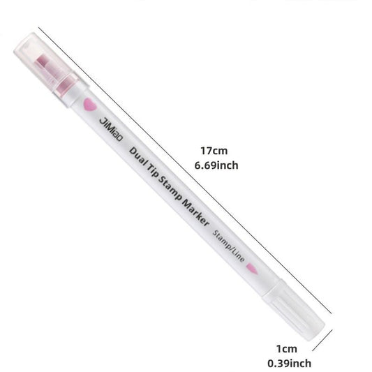 6 Piece Double Tip Permanent Marker Set Colorful Pens for Line & Stamp Marking