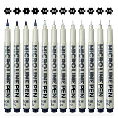 12-Pack Micro Fine Point Fineliner Ink Pens for Drawing Waterproof Archival