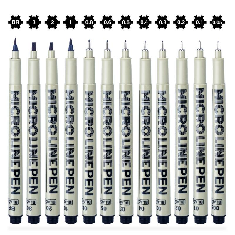 12-Pack Micro Fine Point Fineliner Ink Pens for Drawing Waterproof Archival