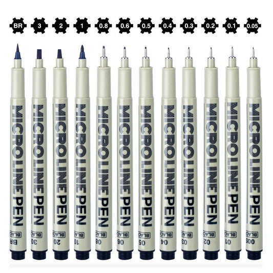 12-Pack Micro Fine Point Fineliner Ink Pens for Drawing Waterproof Archival