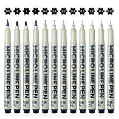 12-Pack Micro Fine Point Fineliner Ink Pens for Drawing Waterproof Archival