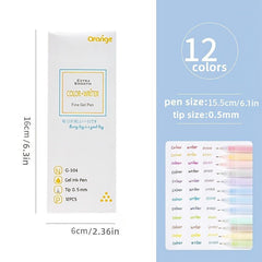 12 Piece 0.5mm Jelly Marker Pen Set for Students & Office Use