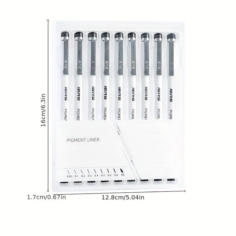 9 Needle Tube Pen Set Hand painted Waterproof Hook Line Pen Art Stroke Pen