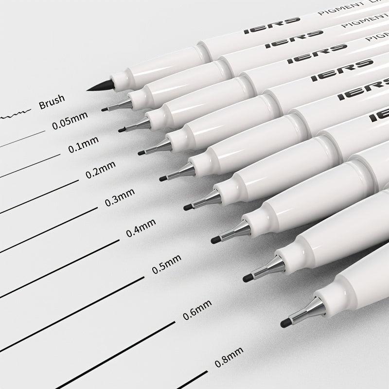 9 Needle Tube Pen Set Hand painted Waterproof Hook Line Pen Art Stroke Pen