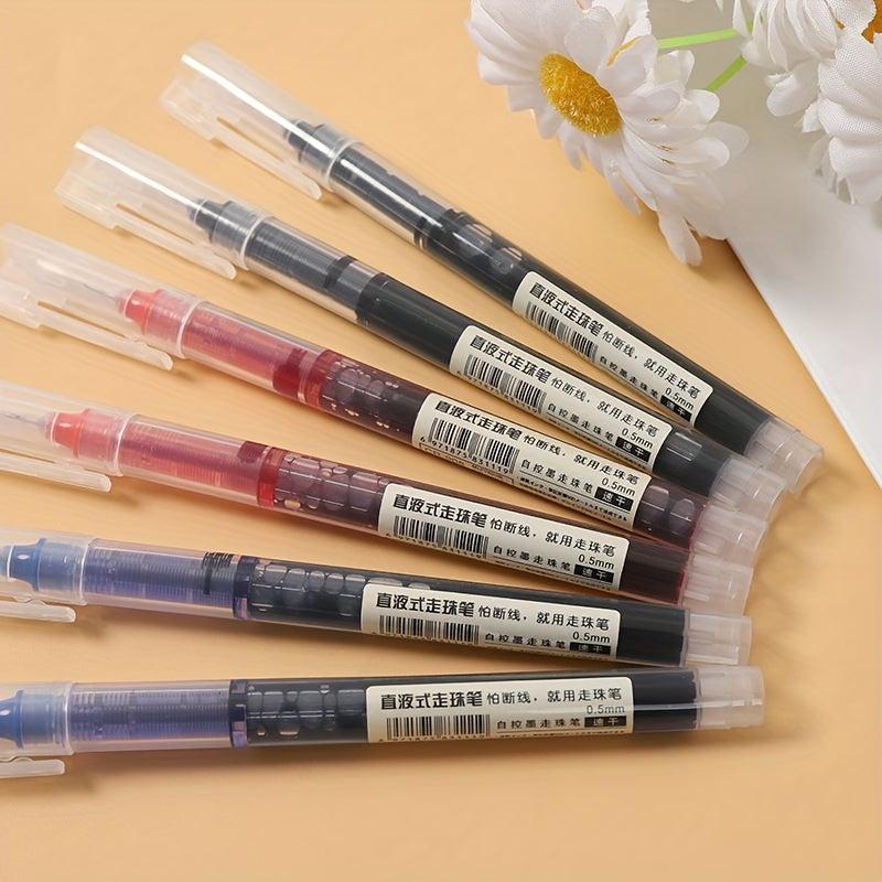 Red Liquid Quick Drying Gel Pen 0.5mm Straight Tip