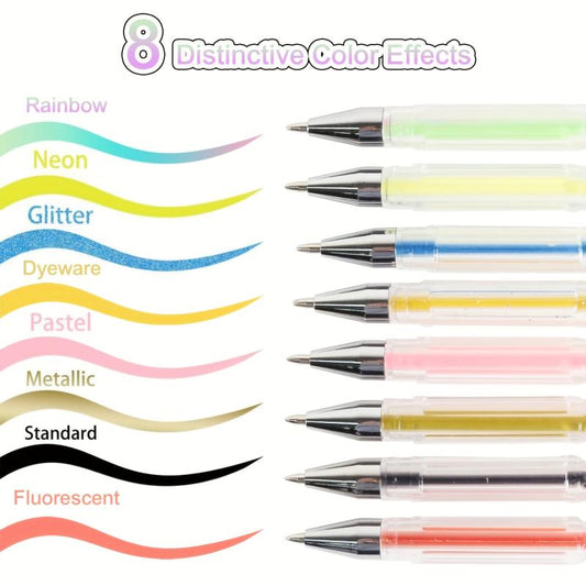 240 Gel Pens Set Non Toxic No Duplicate Glitter Metallic Neon Shades