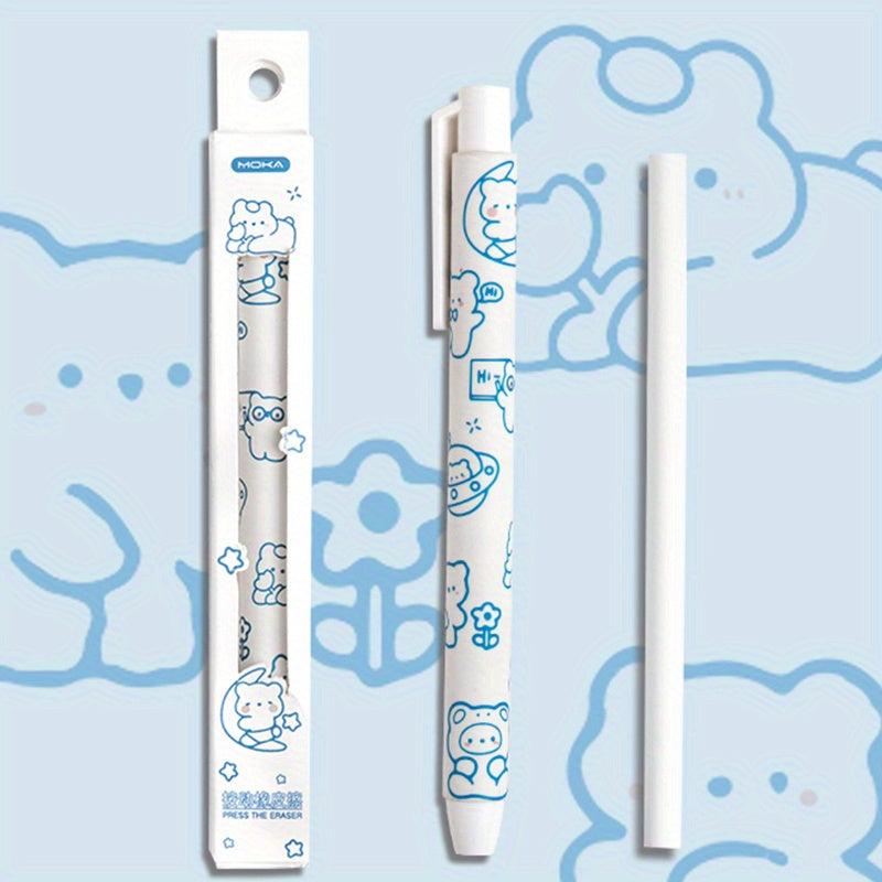 Cartoon Pen Shape Eraser, Retractable & Soft