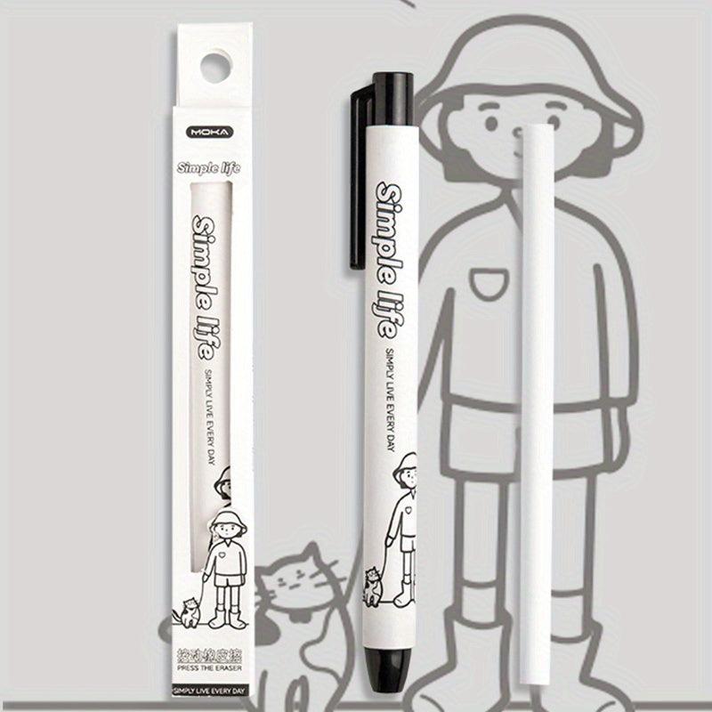 Cartoon Pen Shape Eraser, Retractable & Soft
