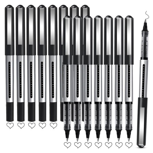 16Pcs Fine Point Rollerball Pens 0.5mm Gel Ink Extra Thin Tip Writing