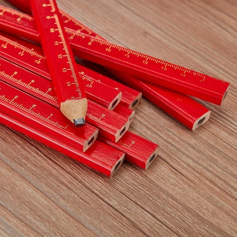10pcs Carp Carpenter Pencils in Wooden Box for Woodworking