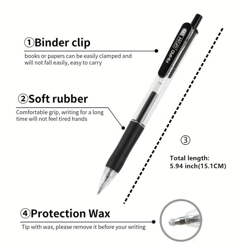 AIHAO Retractable Gel Pens Medium Point 0.7mm Assorted Ink - Smooth Writing