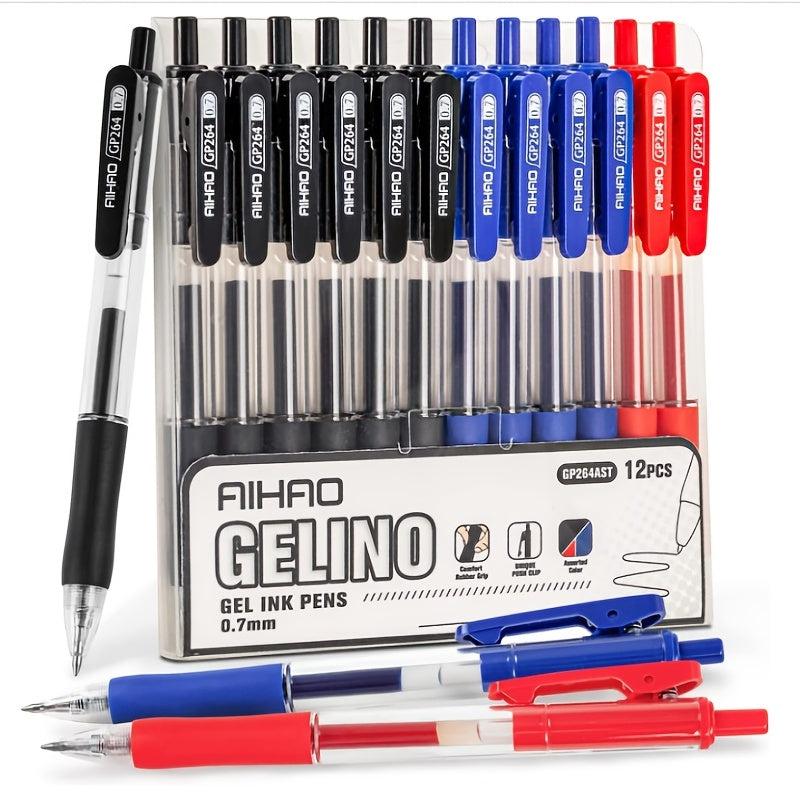 AIHAO Retractable Gel Pens Medium Point 0.7mm Assorted Ink - Smooth Writing