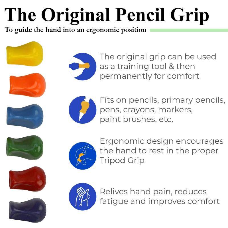 3pcs Pencil Clip Writing Aid For Left & Right Handed People Various Colors