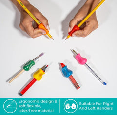 3pcs Pencil Clip Writing Aid For Left & Right Handed People Various Colors