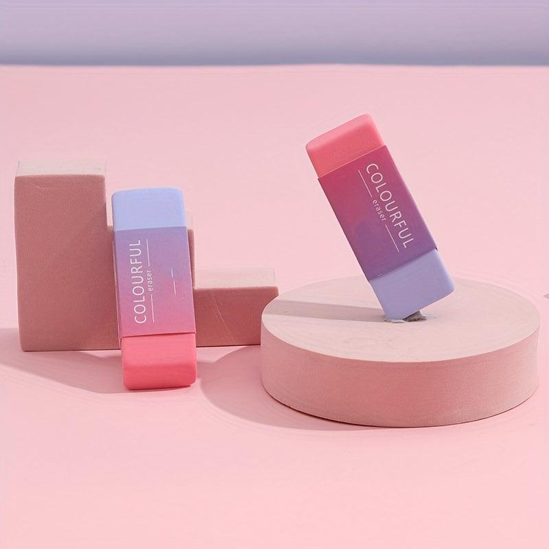 2pcs Rainbow Eraser for Students No Trace Large Stationery