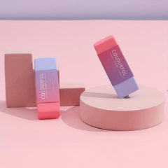 2pcs Rainbow Eraser for Students No Trace Large Stationery