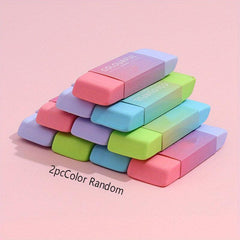 2pcs Rainbow Eraser for Students No Trace Large Stationery
