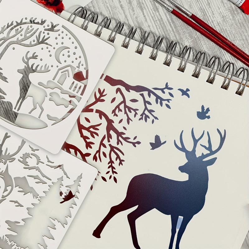 12pcs Christmas Deer Stencils Paint Deer Painting Stencil Forest Wildlife Theme