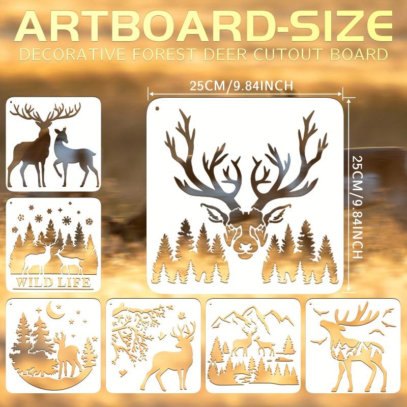 12pcs Christmas Deer Stencils Paint Deer Painting Stencil Forest Wildlife Theme