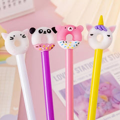 4pcs 0.5mm Cartoon Silicone Gel Pen Student Stationery Office Supplies