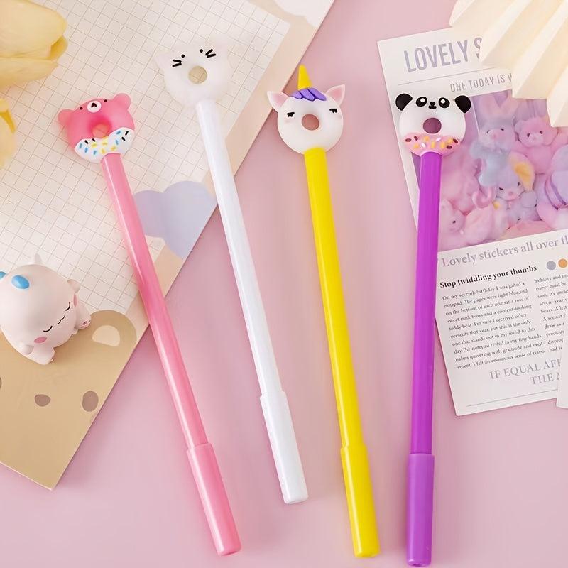 4pcs 0.5mm Cartoon Silicone Gel Pen Student Stationery Office Supplies