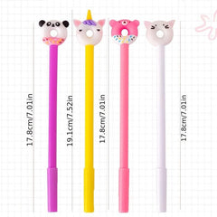 4pcs 0.5mm Cartoon Silicone Gel Pen Student Stationery Office Supplies