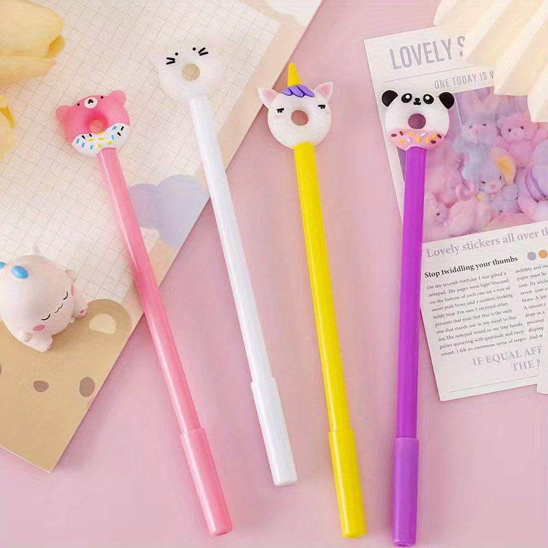 4pcs 0.5mm Cartoon Silicone Gel Pen Student Stationery Office Supplies