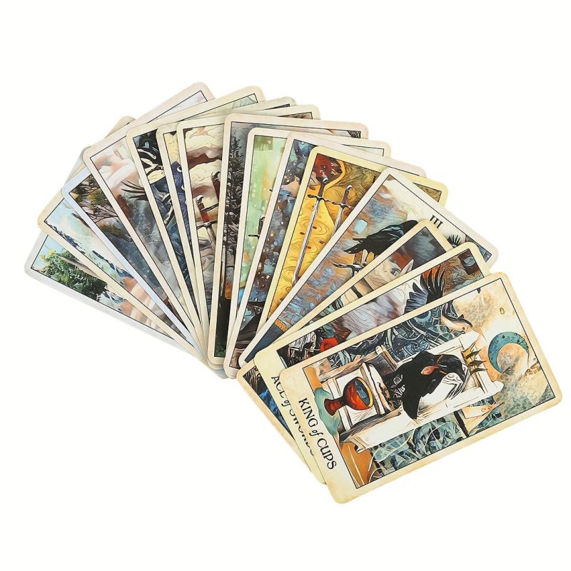 Crow Tarot Cards for Family Celebrations Divination + Guide Booklet