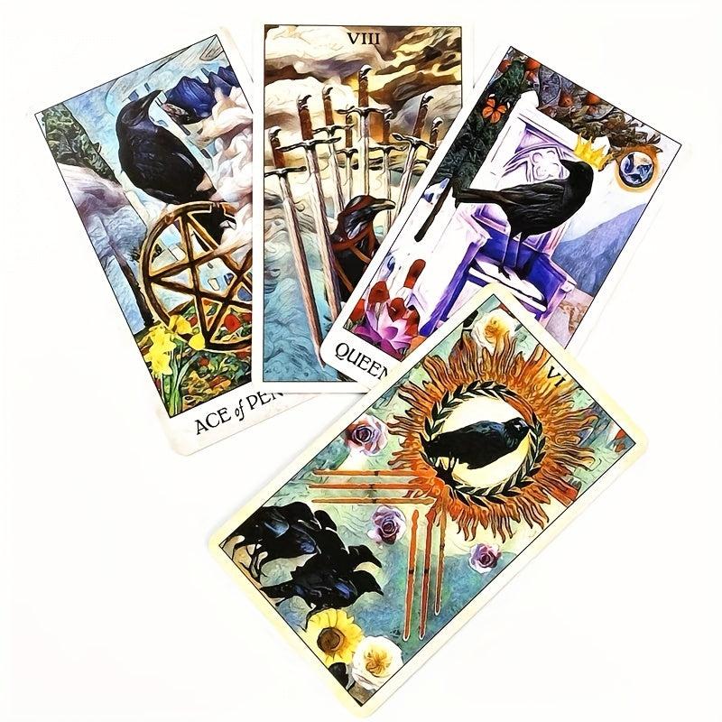 Crow Tarot Cards for Family Celebrations Divination + Guide Booklet