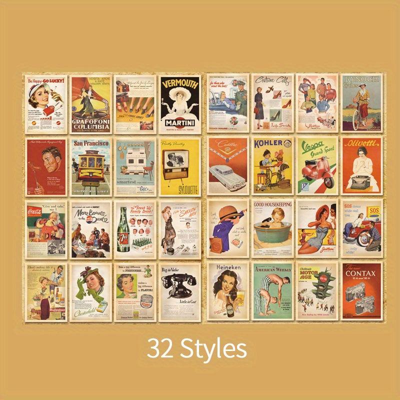 32 Pcs Vintage European Style Building Illustration Postcards