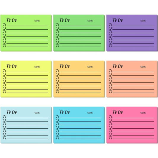 9pcs Fluorescent Planner Sticky Notes Office Notepad Word Book