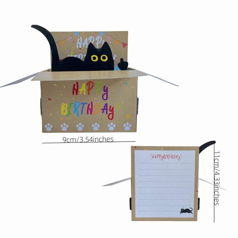 Funny Cat Happy Birthday Pop Up Greeting Card with Envelope
