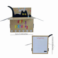 Funny Cat Happy Birthday Pop Up Greeting Card with Envelope