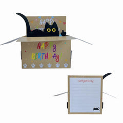 Funny Cat Happy Birthday Pop Up Greeting Card with Envelope