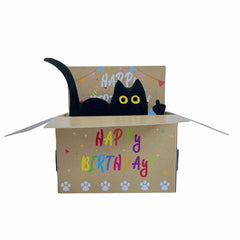 Funny Cat Happy Birthday Pop Up Greeting Card with Envelope