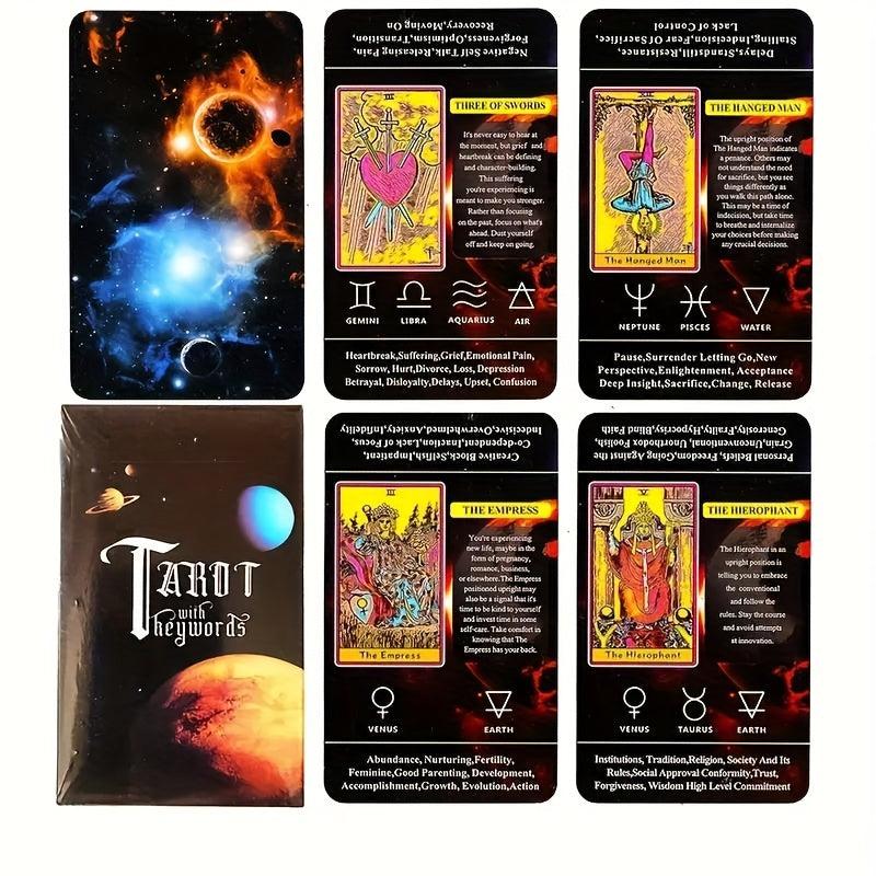 78 Card Tarot Deck For Beginners with QRCode Pdf Guidebook Portable Size