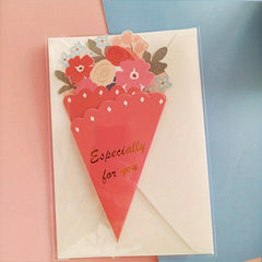 3pcs Bouquet Greeting Cards for Thanksgiving, Mothers, Special Friends