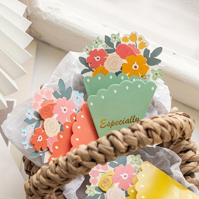 3pcs Bouquet Greeting Cards for Thanksgiving, Mothers, Special Friends