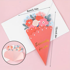 3pcs Bouquet Greeting Cards for Thanksgiving, Mothers, Special Friends