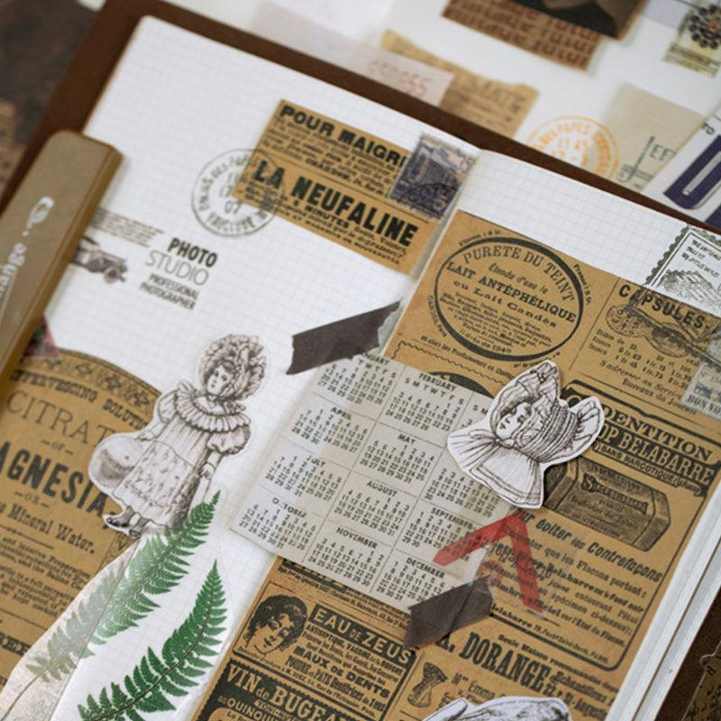 10sheets Vintage Journal/Diary Material Paper 21.8x13.5cm