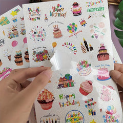 20pcs Cartoon Happy Birthday Cards With Envelope Sticker