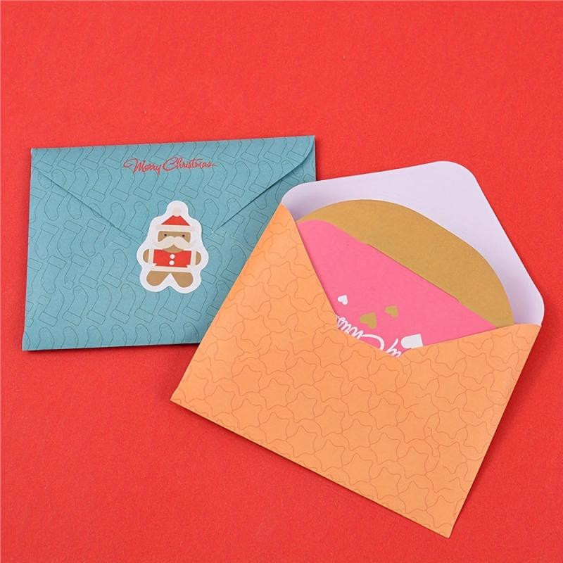 3D Christmas Greeting Card Set - 10 Cards, 2 Stickers, Envelopes Included