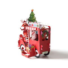 1pc Christmas Greeting Card Creative Flower Car Hollow Paper Carving