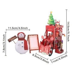 1pc Christmas Greeting Card Creative Flower Car Hollow Paper Carving