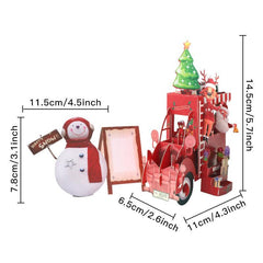 1pc Christmas Greeting Card Creative Flower Car Hollow Paper Carving