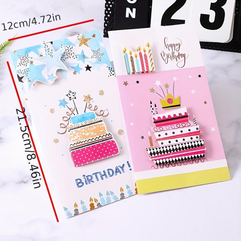8pcs 3D Greeting Cards with Envelopes for Various Occasions