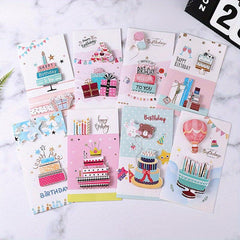 8pcs 3D Greeting Cards with Envelopes for Various Occasions