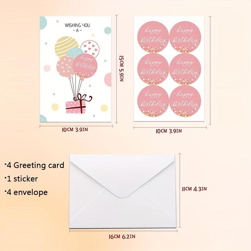 Birthday Cards Set of 9 with Envelopes