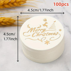 100pcs Round Golden Foil Christmas Gift Tags DIY Holiday
