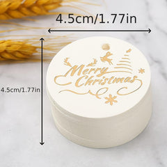 100pcs Round Golden Foil Christmas Gift Tags DIY Holiday